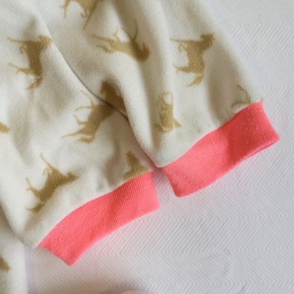 carter's horse print fleece zipper footie sleeper pajamas 3T toddler girls - Picture 4 of 7